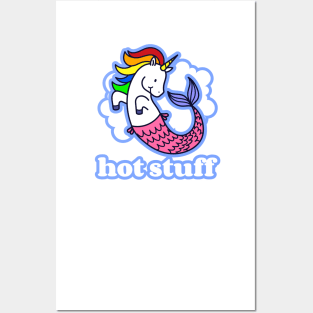 Hot Stuff Unicorn Mermaid Posters and Art